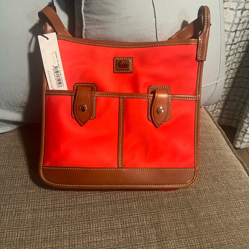 Dooney & Bourke Red and Brown Crossbody Bag